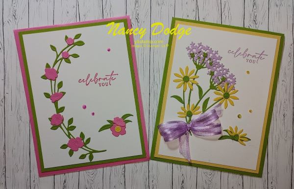 2 dainty delight cards made with die cuts