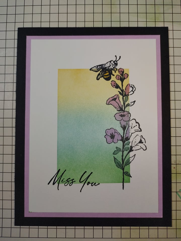 card made with the honeybee home stamp set and blending brushes