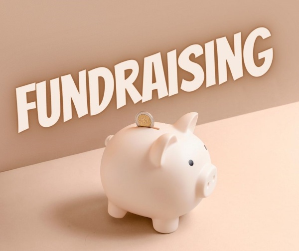 fundraising written with piggy bank pictured