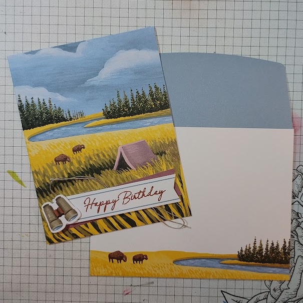 scenic card with river & flatlands made with May 2023 Paper Pumpkin kit