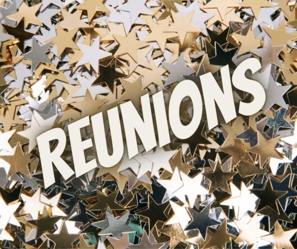 reunions written with gold and silver stars