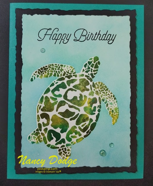 sea turtle card saying "happy birthday"