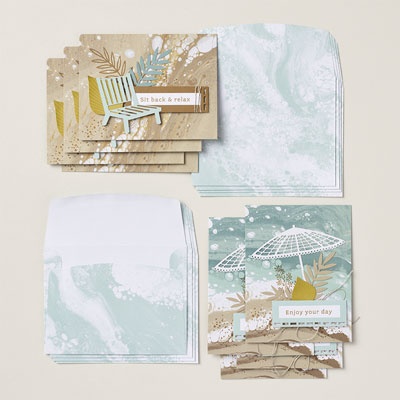 Boho beach kit samples 2 beach designs 4 of each card for a total of 8