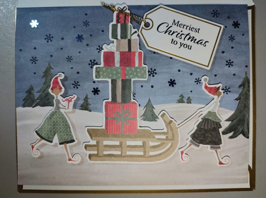 Card made using the Whimsy Christmas kit by Stampin' Up