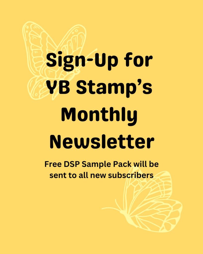 sign-up for yb stamp's monthly newsletter logo