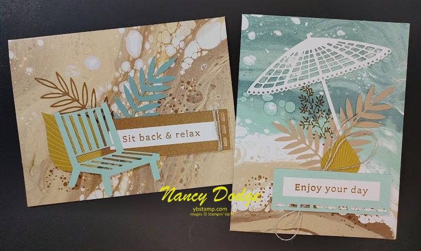 2 cards made with Stampin' Up's Boho Beach kit