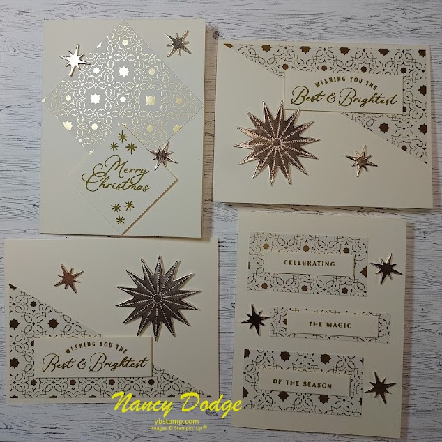 4 Seasonal cards made with 1 sheet of Designer Series Paper by Stampin' Up