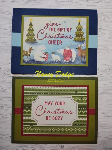 Cards made with Beary Christmas card pack & Stampin' Up cardstock
