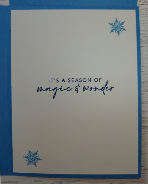 Inside card with sentiment "It's a season of magic & wonder"