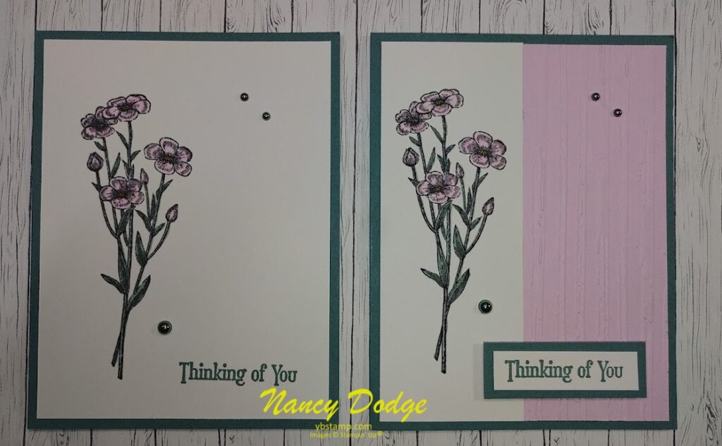 2 cards made with embossing folder