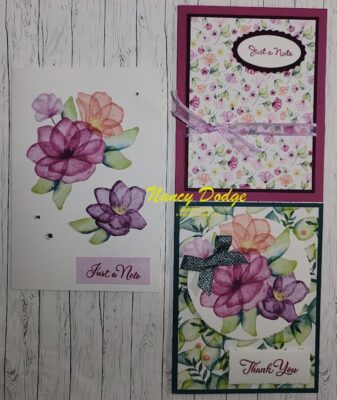 3 Colorful cards made with Delightful Floral Designer Series Paper by Stampin' Up
