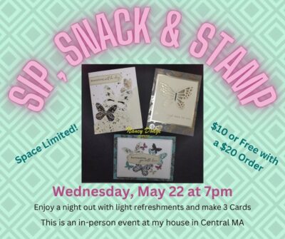 Sip, Snack & Stamp May 22, 2024