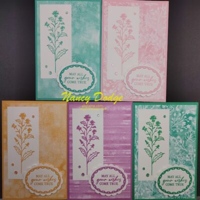 5 cards made using the Thoughtful Journey stamps and the 2024-2026 In Colors by Stampin' Up