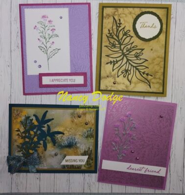 4 cards made during YouTube LIVE with Thoughtful Journey Suite by Stampin' Up