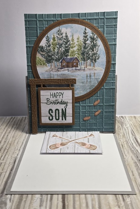 Lakeside Retreat card propped
